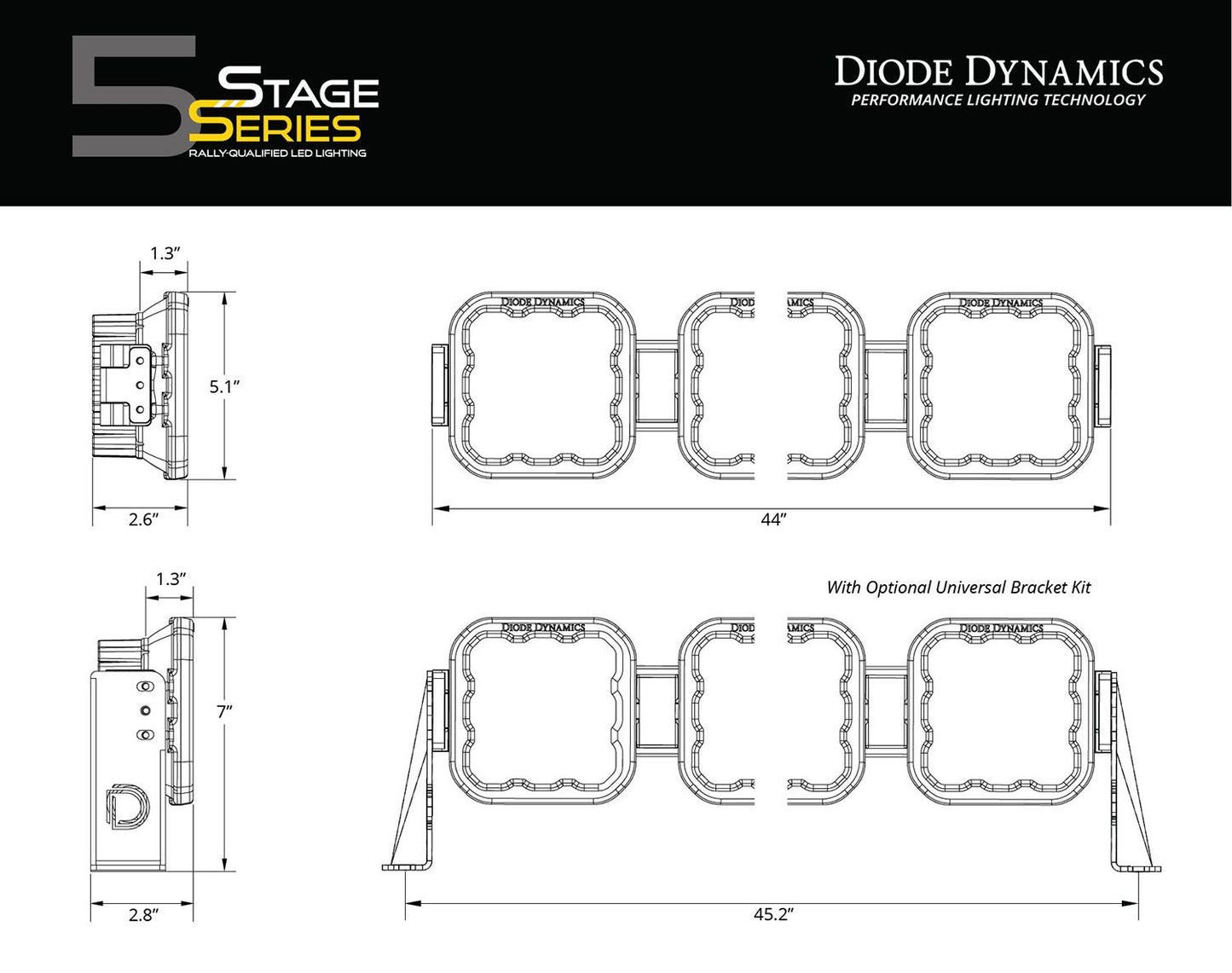 Diode Dynamics SS5 CrossLink 7-Pod LED Lightbar ( one )-Diode Dynamics-upTOP Overland